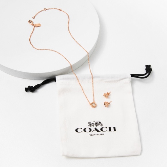 Coach Tea Rose Stud Set - Picture 1 of 4